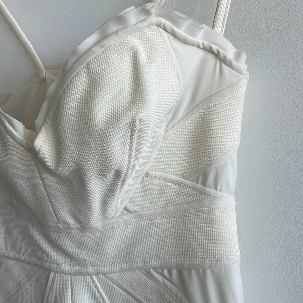 NWOT Zac Posen White Corset Dress with Sweetheart Neckline Size 6 - Picture 5 of 13